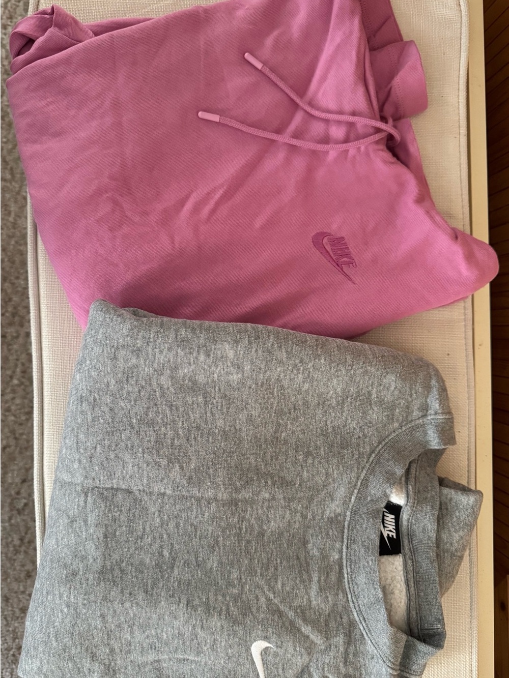 Nike Women’s Pink and Gray Cropped Sweatshirt Bundle